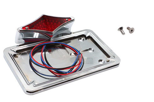 Wyatt Gatling Chrome Diamond LED Tail Lamp License Plate Assembly - 33-0266