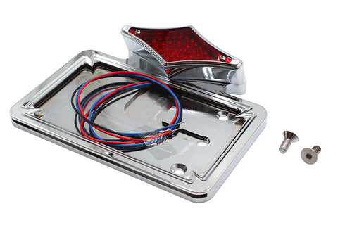 Wyatt Gatling Chrome Diamond LED Tail Lamp License Plate Assembly - 33-0266