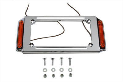 Wyatt Gatling License Plate Frame Chrome with Side Lights - 33-0323