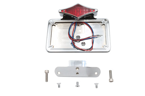 Wyatt Gatling Tail Lamp and License Plate Holder Chrome - 33-0389