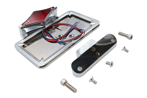 Wyatt Gatling Tail Lamp and License Plate Holder Chrome - 33-0389