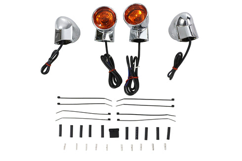 Wyatt Gatling Chrome Amber Lens Turn Signal Kit - 33-0465