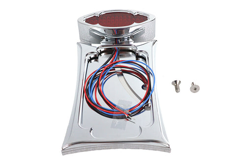 Wyatt Gatling Chrome Billet LED Tail Lamp and License Plate Vertical Side - 33-0489