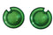 Wyatt Gatling Bullet Style Marker Lamp Green Lens Set - 33-0572