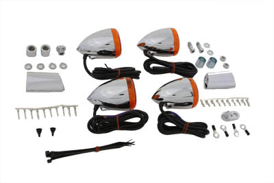 Wyatt Gatling Chrome Bullet Style Turn Signal Kit - 33-0590