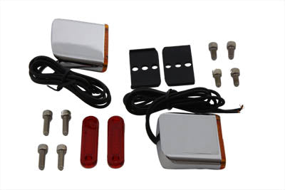 Wyatt Gatling Square Red and Amber Lens Marker Lamp Set - 33-0672