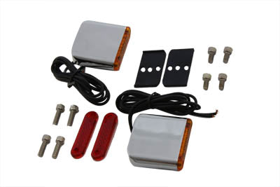 Wyatt Gatling Square Red and Amber Lens Marker Lamp Set - 33-0672