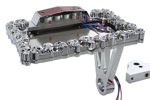 V-Twin Chrome Skull Style Tail Lamp Assembly - 33-0722