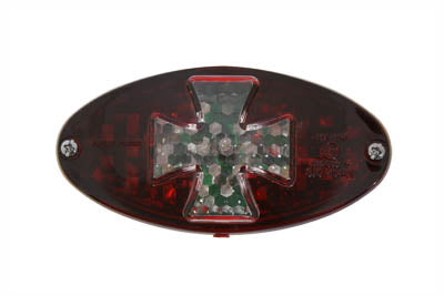 Wyatt Gatling Oval Tail Lamp with Maltese Inset Red - 33-0749