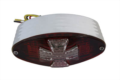 Wyatt Gatling Oval Tail Lamp with Maltese Inset Red - 33-0749