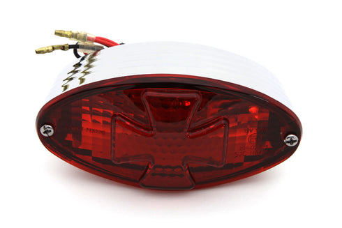 Wyatt Gatling Oval Tail Lamp with Maltese Inset Red Lens with Red Cross - 33-0751