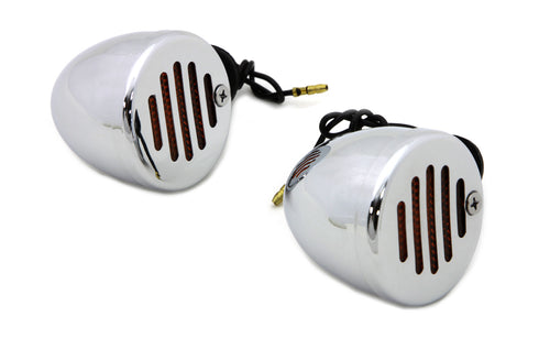 Wyatt Gatling Chrome Shielded Bullet Marker Lamp Set with Amber Lens - 33-0752