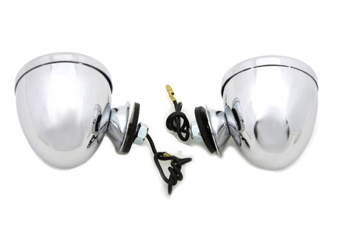 Wyatt Gatling Chrome Shielded Bullet Marker Lamp Set with Amber Lens - 33-0752