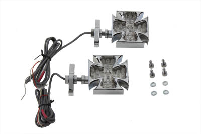 V-Twin Chrome Turn Signal Set Maltese Red LED - 33-0779