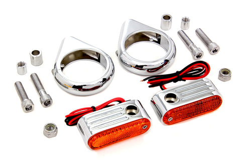 Wyatt Gatling Turn Signal Kit Front with 49mm Fork Clamps - 33-0904