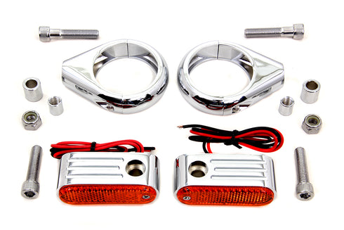 Wyatt Gatling Turn Signal Kit Front with 49mm Fork Clamps - 33-0904