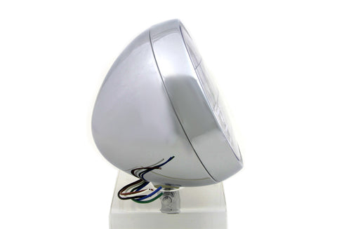 Wyatt Gatling 6 inch Round Headlamp Steel Chrome - 33-0962