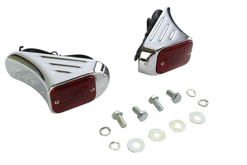 Wyatt Gatling Flush Deco Marker Lamp Set with Red Lens - 33-1056