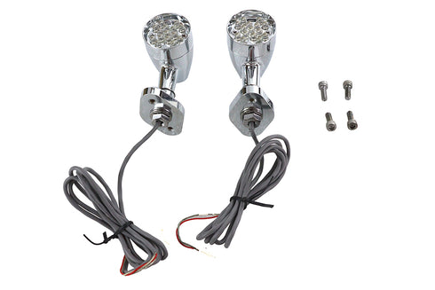 Wyatt Gatling Turn Signal Set Bullet Amber with Mount Base - 33-1071