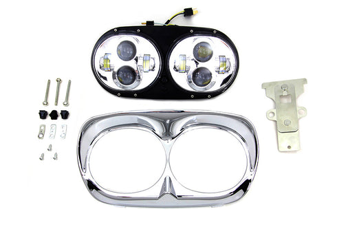 Wyatt Gatling Chrome Dual LED Headlamp Unit - 33-1100