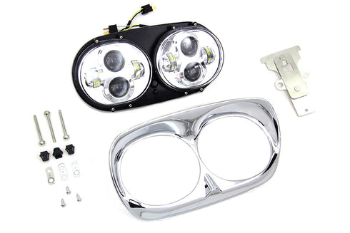 Wyatt Gatling Chrome Dual LED Headlamp Unit - 33-1100
