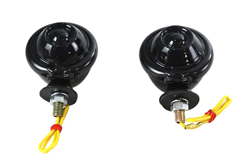 Wyatt Gatling Black Turn Signal Set Bullet with Smoked Lens - 33-1127