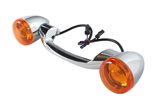 Wyatt Gatling Chrome Revox Turn Signal Bar with Lamps - 33-1175