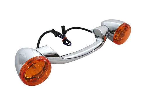 Wyatt Gatling Chrome Revox Turn Signal Bar with Lamps - 33-1175