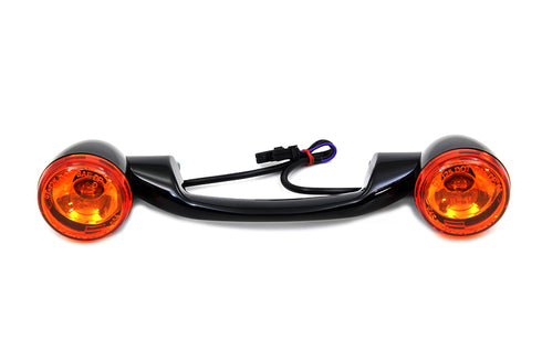 Wyatt Gatling Black Revox Turn Signal Bar with Lamps - 33-1176