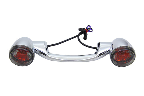 Wyatt Gatling Chrome Steel Revox Turn Signal Bar with Lamps - 33-1177