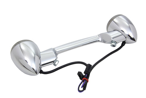 Wyatt Gatling Chrome Steel Revox Turn Signal Bar with Lamps - 33-1177