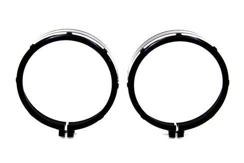 Wyatt Gatling Billet Spotlamp Trim Set Black - 33-1198