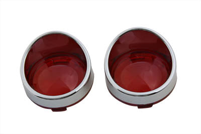 Wyatt Gatling Chrome Turn Signal Bezel Red Lens - 33-1272