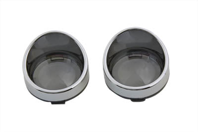 Wyatt Gatling Chrome Turn Signal Bezel Smoke Lens - 33-1273