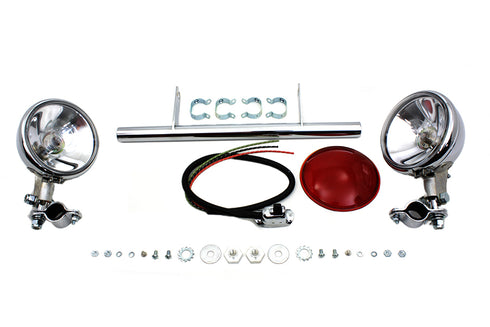 V-Twin Chrome Spring Fork Spotlamp Kit - 33-1404