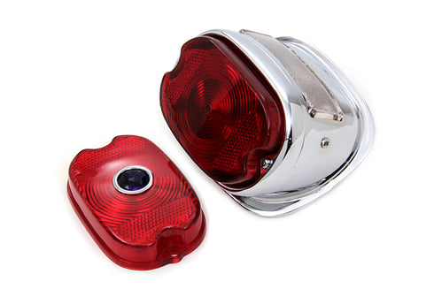 V-Twin Chrome Oval Tail Lamp Assembly - 33-1435