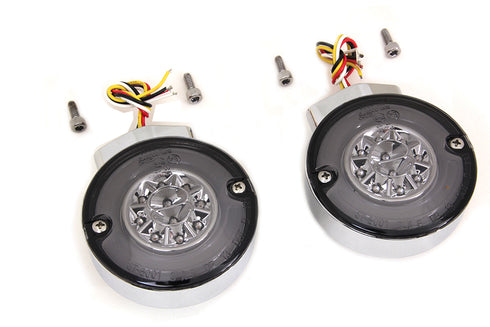 Wyatt Gatling Chrome LED Turn Signal Combo Assembly Set - 33-1440