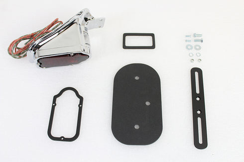 V-Twin Replica Chrome Tombstone Style Tail Lamp Assembly - 33-1471