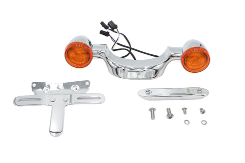 Wyatt Gatling Chrome Bullet Rear Turn Signal Bar and License Plate - 33-1480