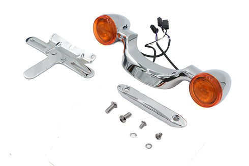 Wyatt Gatling Chrome Bullet Rear Turn Signal Bar and License Plate - 33-1480