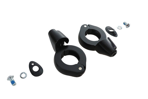 Wyatt Gatling Black Turn Signal Relocation Kit 39mm Forks - 33-1497