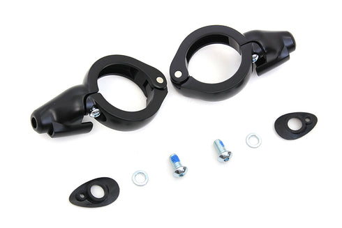 Wyatt Gatling Black Turn Signal Relocation Kit 49mm Forks - 33-1501