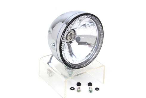 Wyatt Gatling 5-3/4 inch H4 Headlamp Unit Chrome - 33-1616