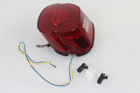 V-Twin Red Lens Tail Lamp with LED Turn Signals - 33-1640