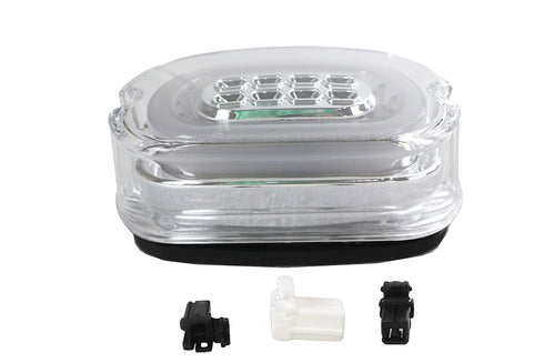 V-Twin Chrome Lens Tail Lamp with LED Turn Signals - 33-1641