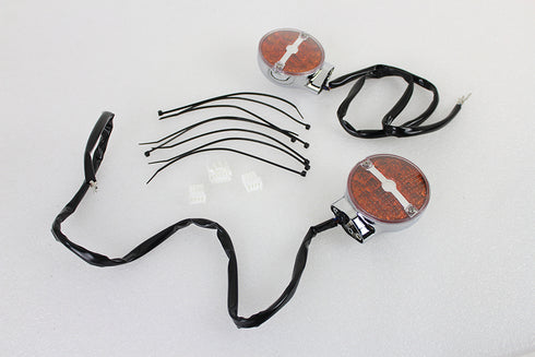 Wyatt Gatling Amber LED Flat Lens Turn Signal Set - 33-1677