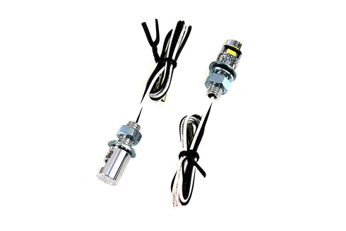 V-Twin Chrome Burdett License Plate Bolt Set with LED - 33-1683