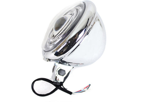 Wyatt Gatling 5-3/4 inch Bates Style LED Headlamp Chrome - 33-1771