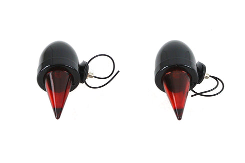 V-Twin Torpedo Bullet Lamp Set Black - 33-1774