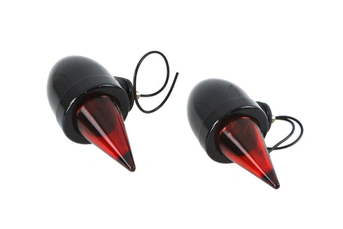 V-Twin Torpedo Bullet Lamp Set Black - 33-1774